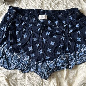 Abercrombie & Fitch Navy Blue Floral Shorts